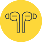 bluetooth air pods yellow icon